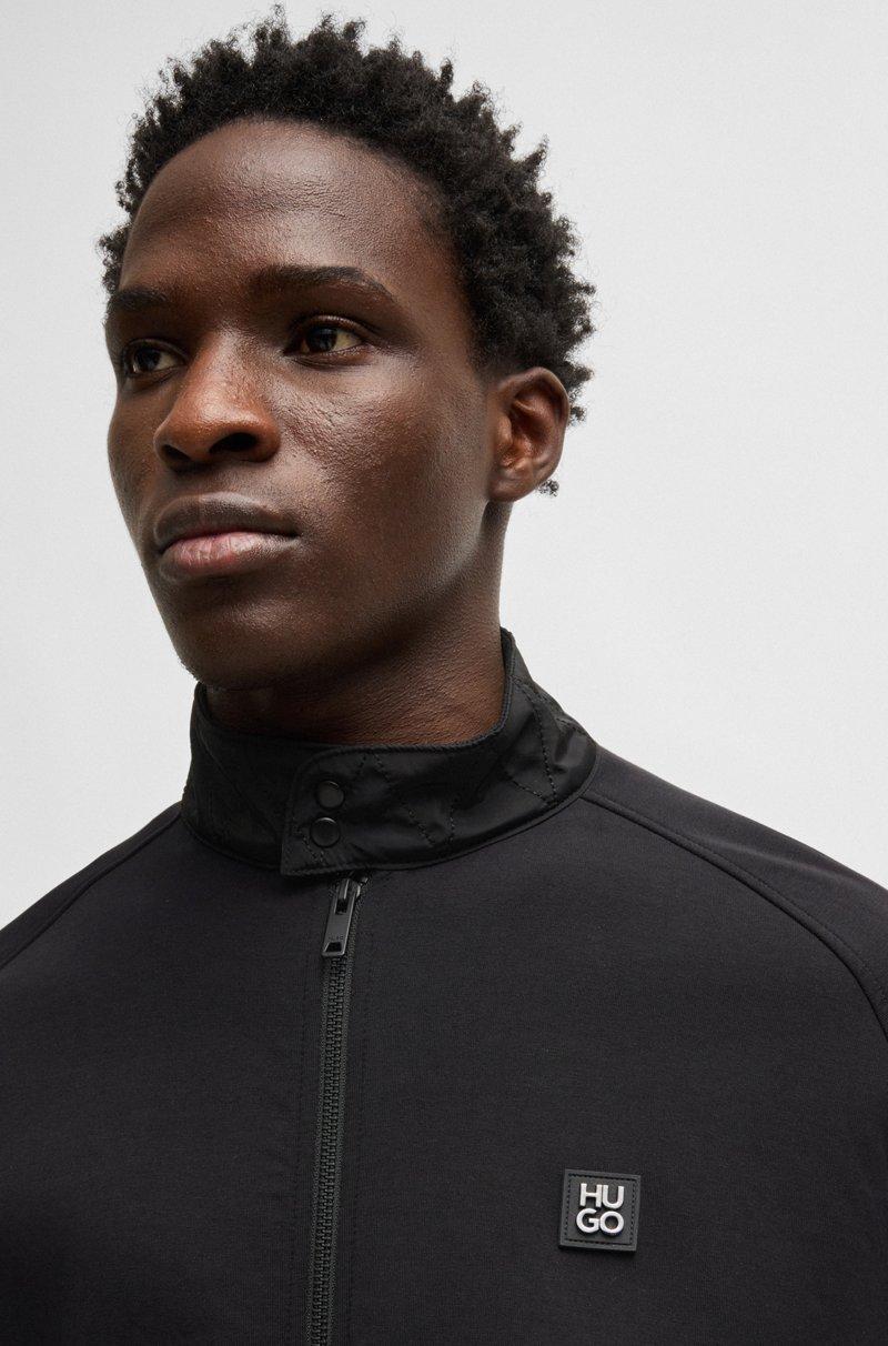 Hugo Boss Chaqueta De Algodón Con Ribetes En Contraste