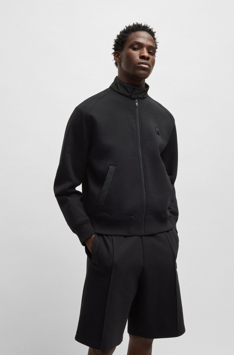 Hugo Boss Chaqueta de algodón con ribetes en contraste