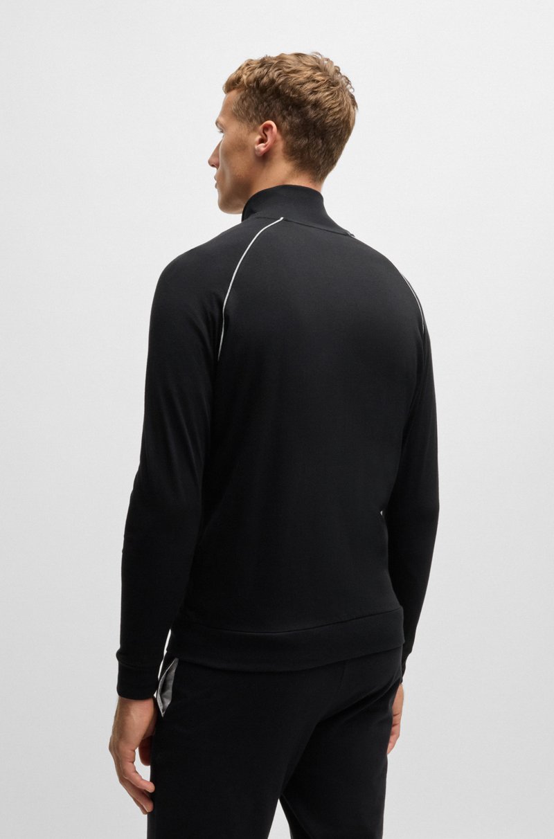 Hugo Boss Chaqueta De Algodón Elástico Con Logo Bordado