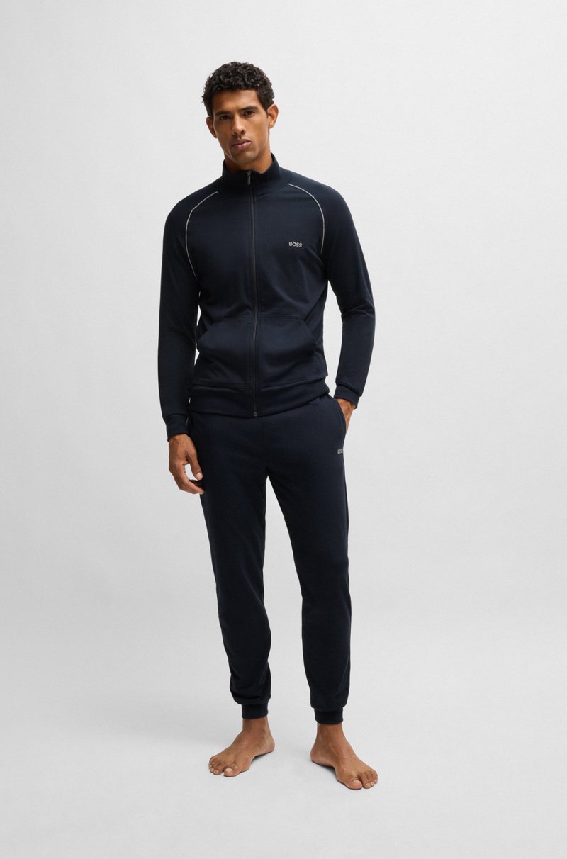 Hugo Boss Chaqueta De Algodón Elástico Con Logo Bordado