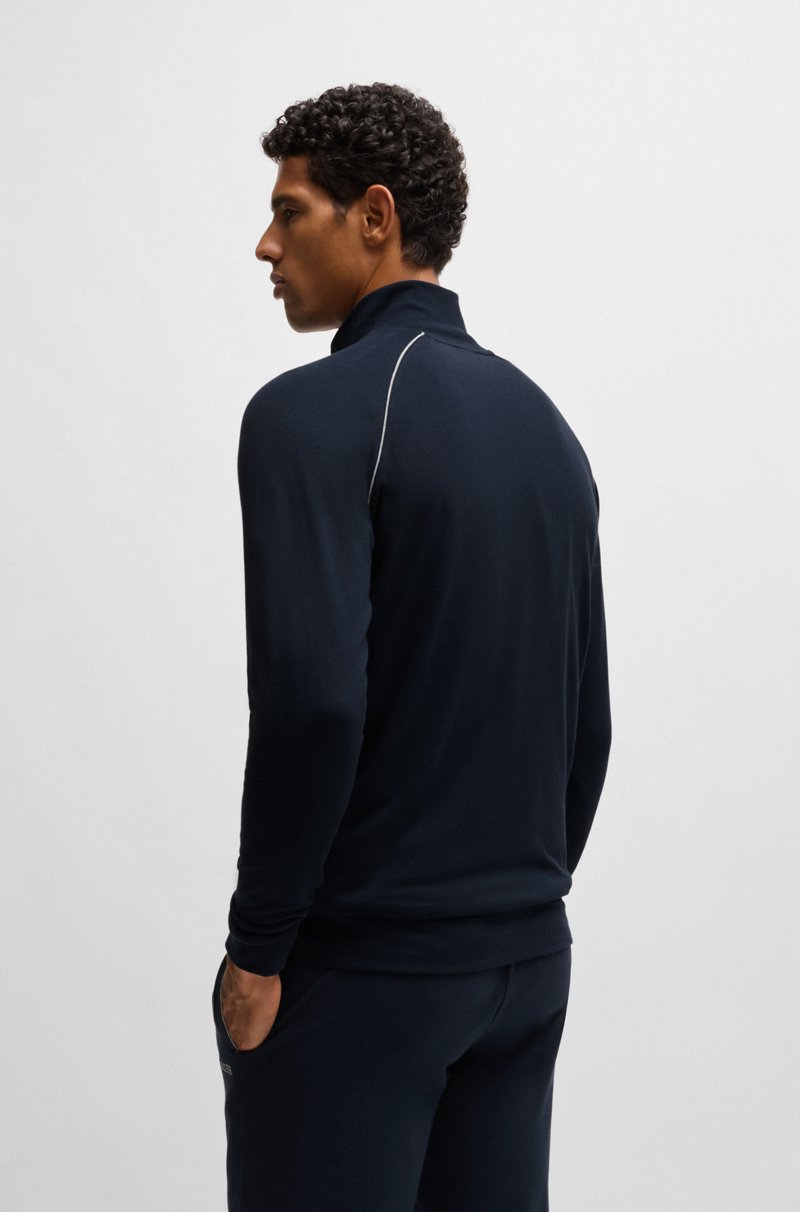 Hugo Boss Chaqueta De Algodón Elástico Con Logo Bordado