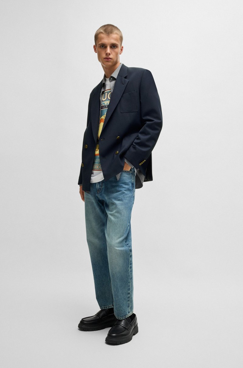 Hugo Boss Chaqueta De Corte Moderno Con Botones Dorados