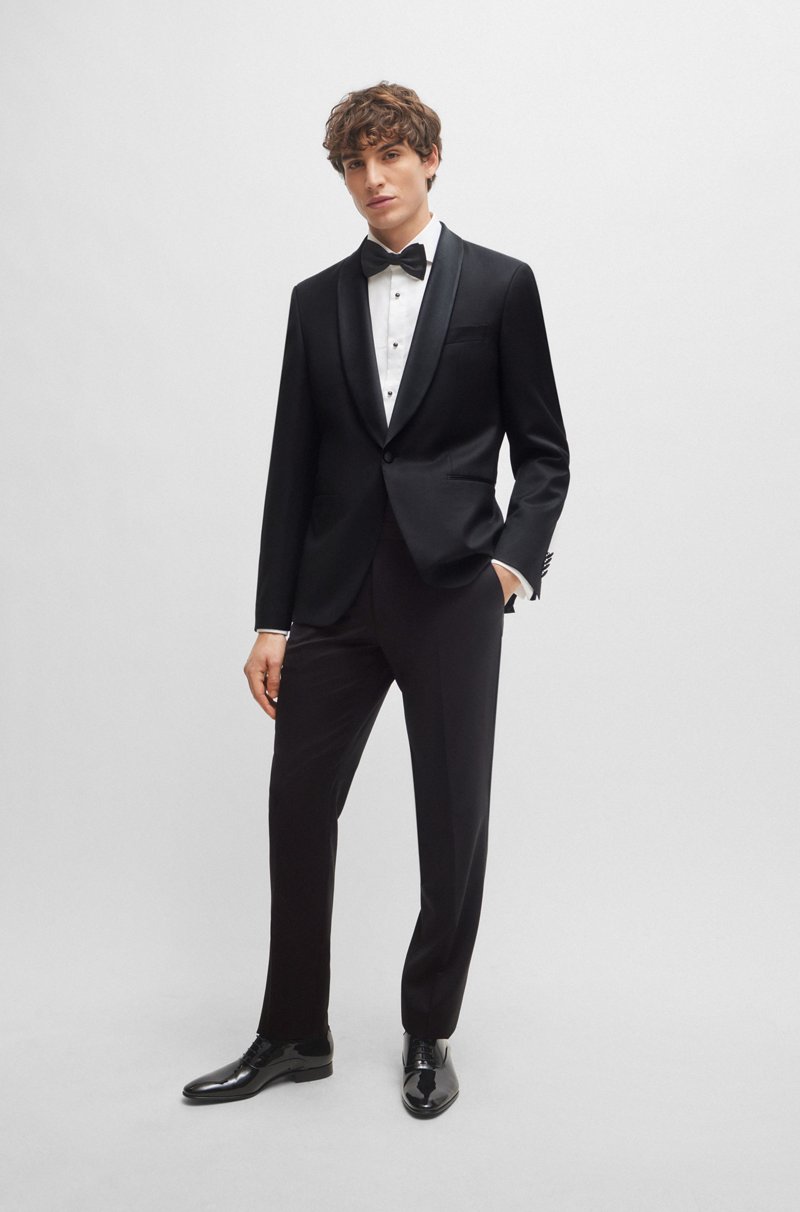 Hugo Boss Chaqueta De Esmoquin Regular Fit En Sarga De Lana Virgen