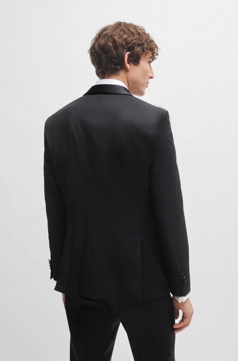 Hugo Boss Chaqueta De Esmoquin Regular Fit En Sarga De Lana Virgen