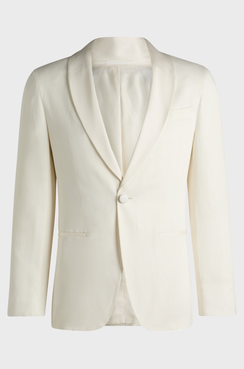 Hugo Boss Chaqueta de esmoquin slim fit de seda y lino