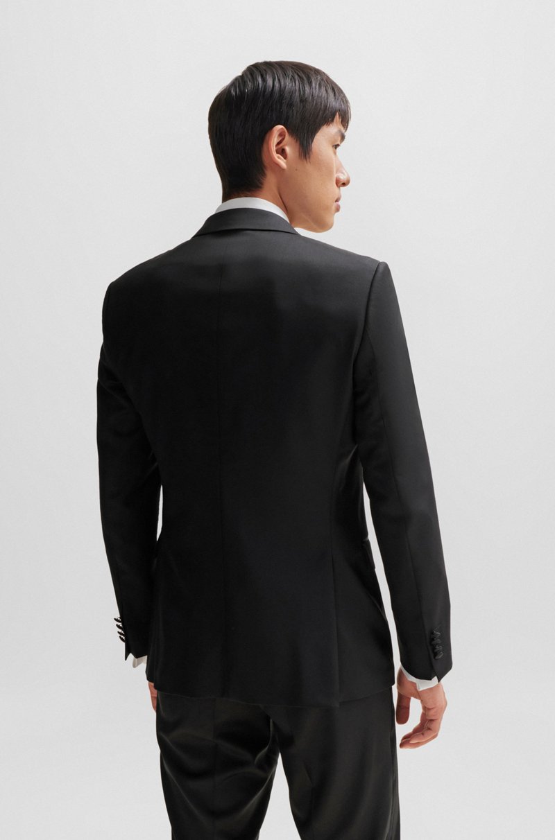 Hugo Boss Chaqueta De Esmoquin Slim Fit En Sarga De Lana Virgen