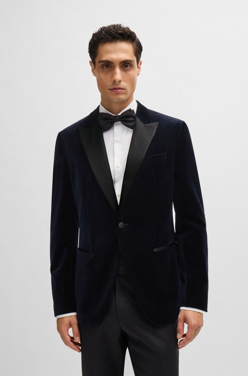 Hugo Boss Chaqueta de esmoquin slim fit en terciopelo de algodón puro