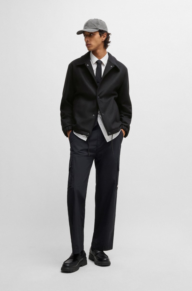 Hugo Boss Chaqueta De Estilo Deportivo En Mezcla De Lana Virgen Con Dobladillo Ajustable