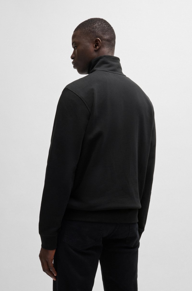 Hugo Boss Chaqueta De Felpa De Algodón Con Cremallera E Insignia De Logo