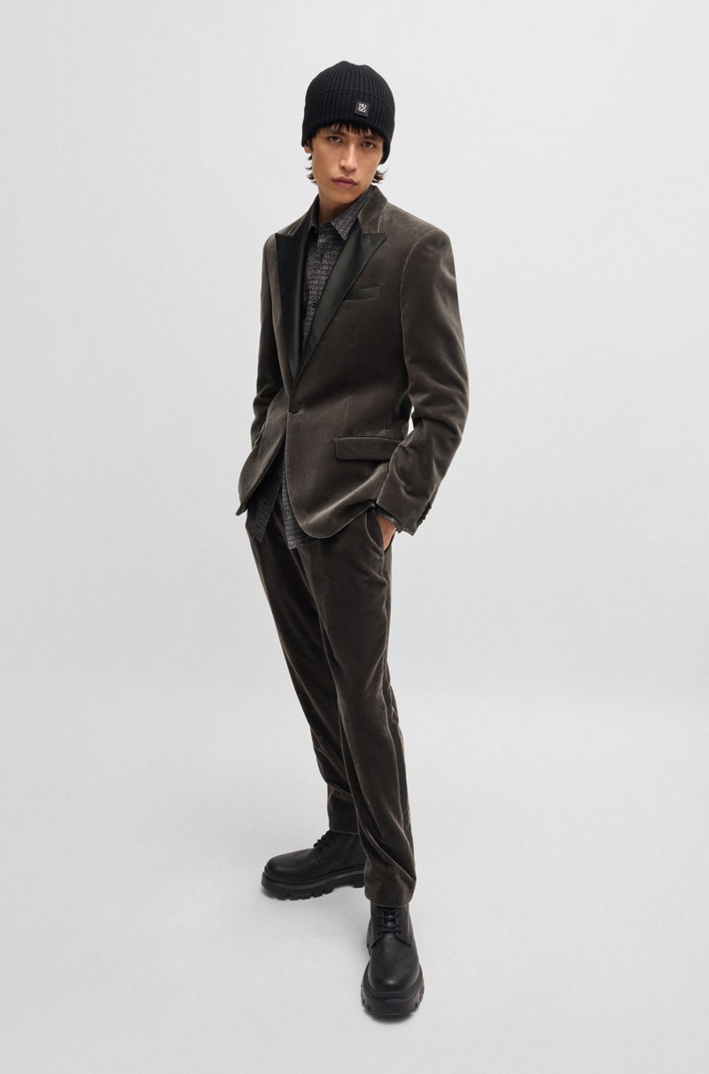 Hugo Boss Chaqueta De Fiesta Slim Fit En Terciopelo De Algodón Elástico Técnico