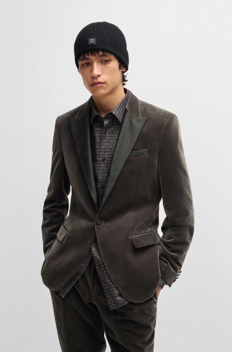 Hugo Boss Chaqueta de fiesta slim fit en terciopelo de algodón elástico técnico