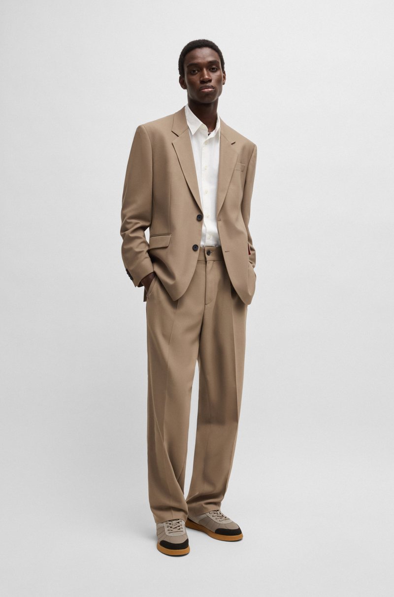 Hugo Boss Chaqueta De Fit Moderno En Sarga Elástica Con Forro Integral