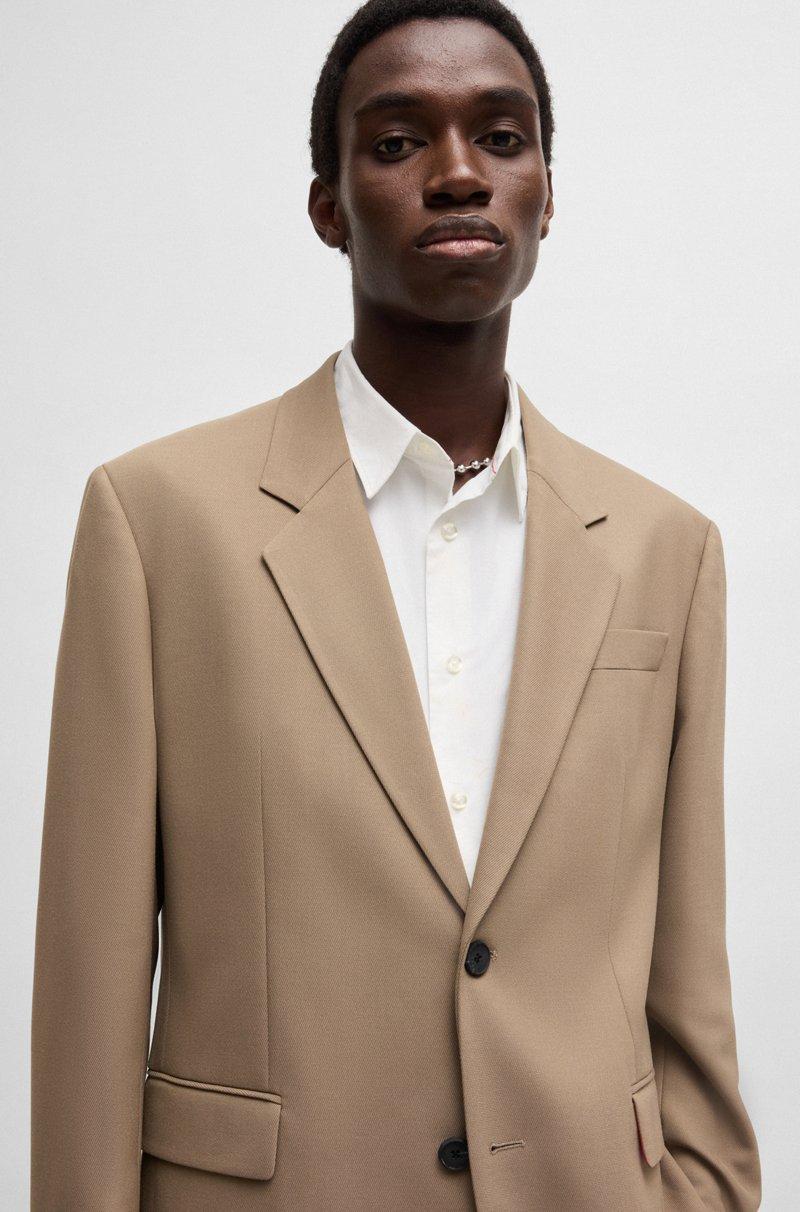 Hugo Boss Chaqueta De Fit Moderno En Sarga Elástica Con Forro Integral