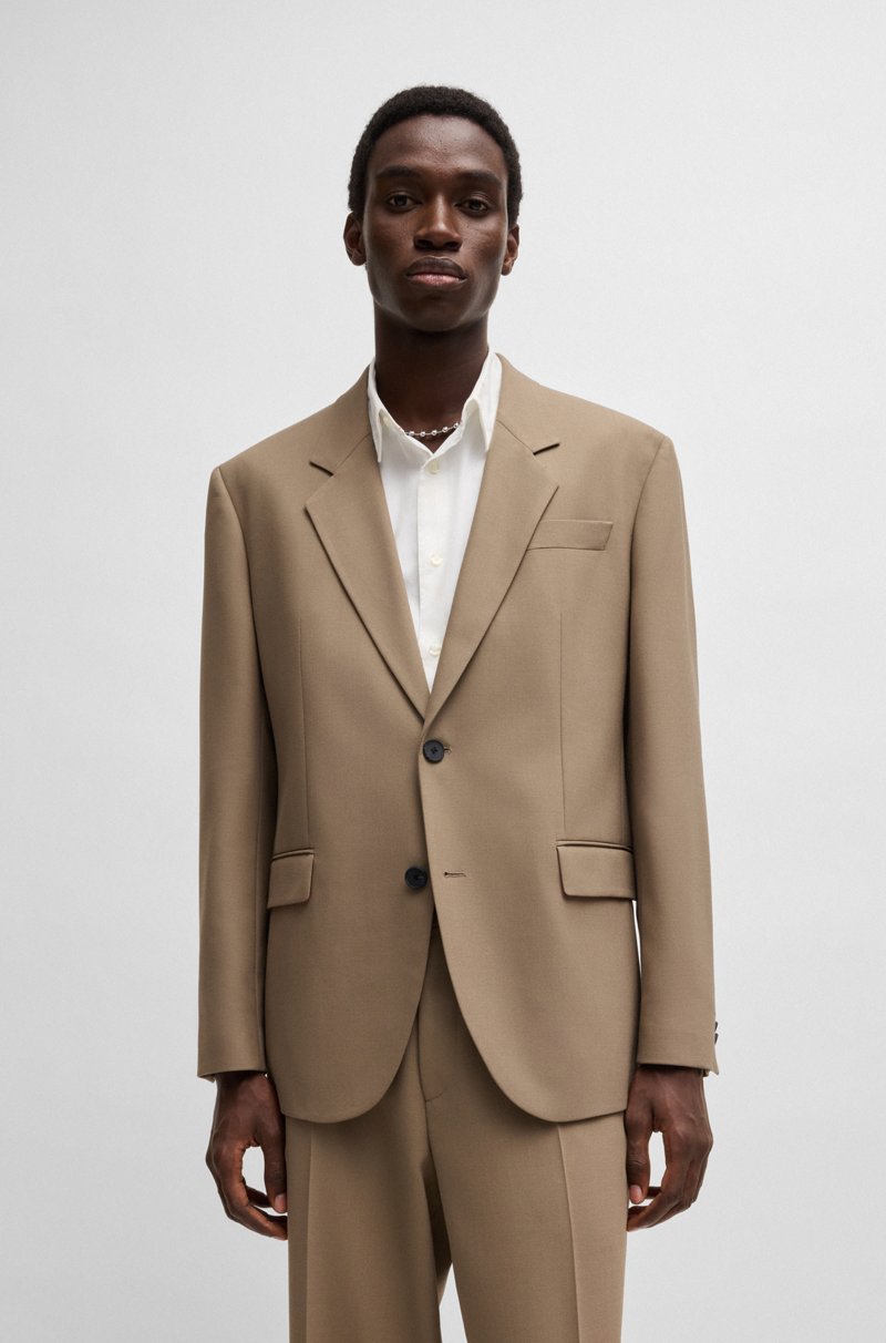 Hugo Boss Chaqueta de fit moderno en sarga elástica con forro integral