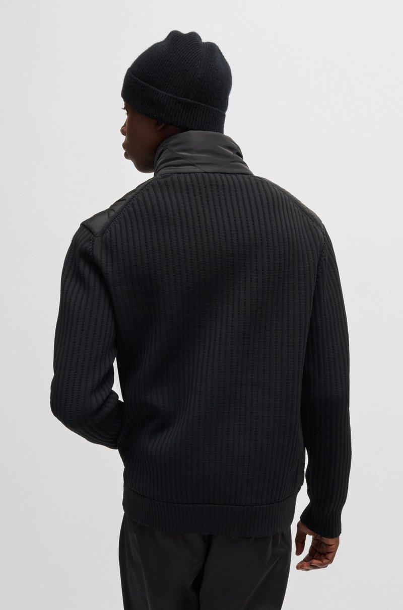 Hugo Boss Chaqueta De Mezcla De Materiales Con Panel Delantero Guateado