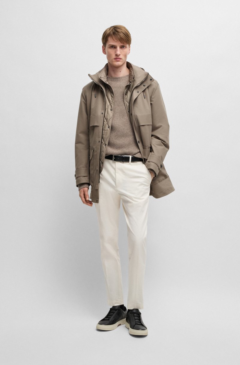Hugo Boss Chaqueta De Mezcla De Plumón Con Capucha Y Chaleco Extraíble