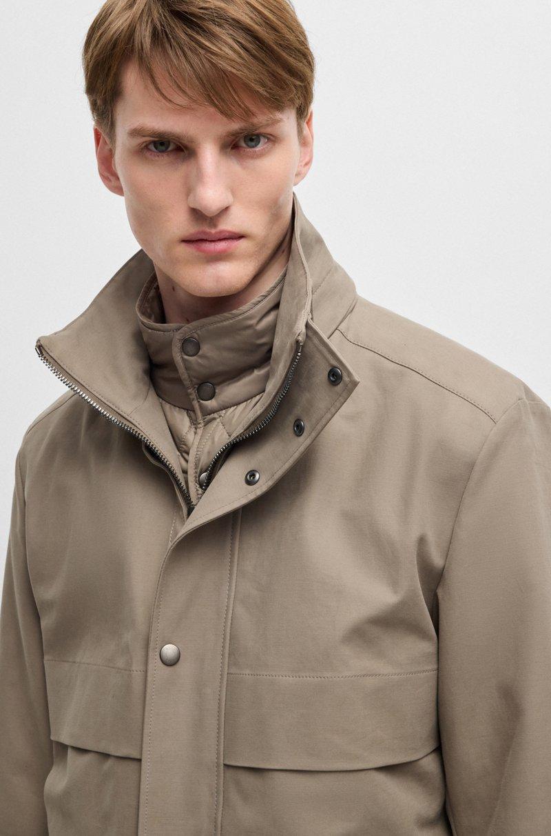 Hugo Boss Chaqueta De Mezcla De Plumón Con Capucha Y Chaleco Extraíble
