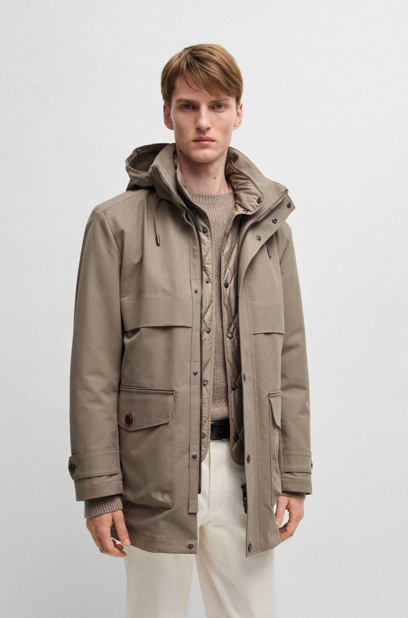 Hugo Boss Chaqueta de mezcla de plumón con capucha y chaleco extraíble