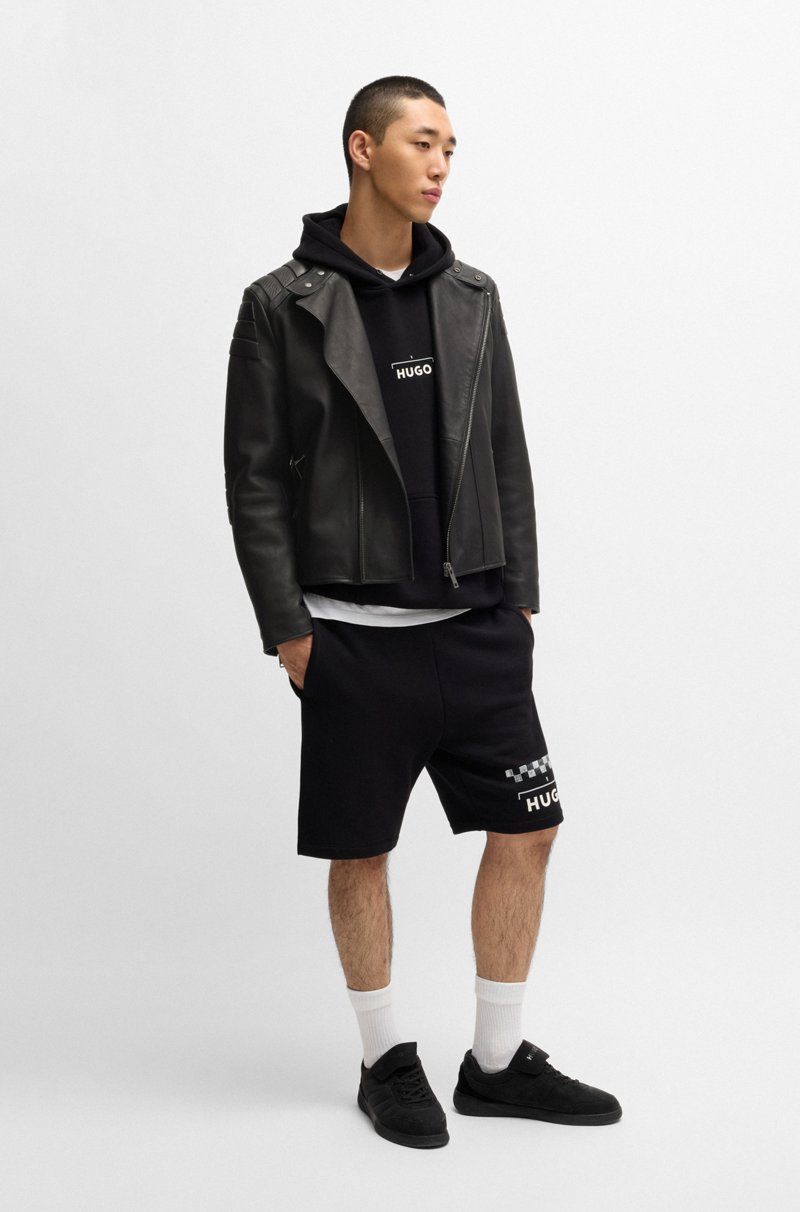 Hugo Boss Chaqueta De Piel Inspirada En El Automovilismo Con Detalles En 3D