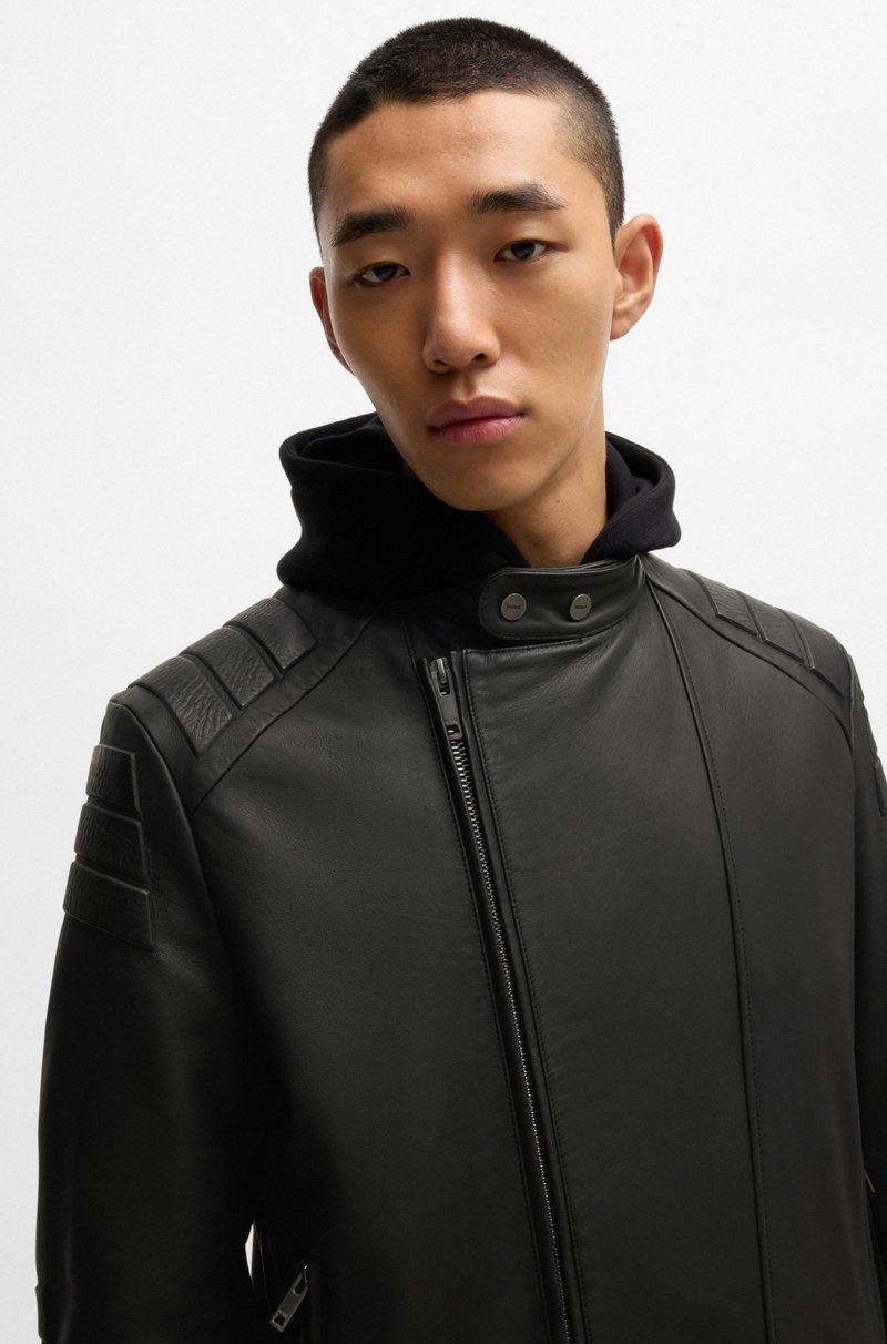 Hugo Boss Chaqueta De Piel Inspirada En El Automovilismo Con Detalles En 3D