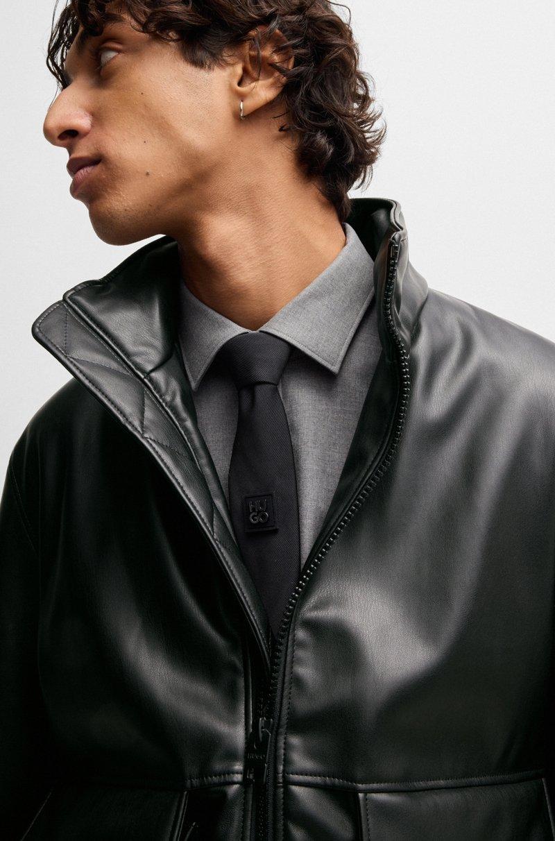 Hugo Boss Chaqueta De Piel Sintética Con Logo Apilado