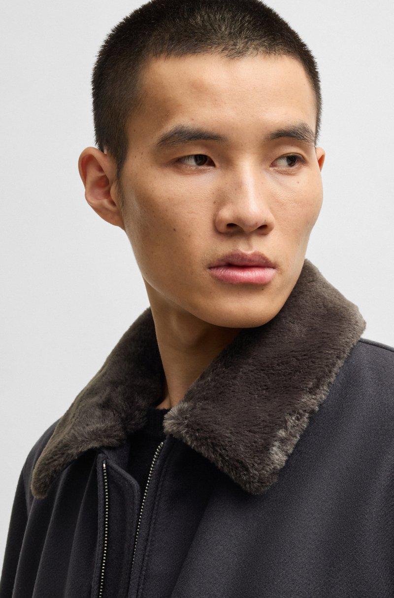 Hugo Boss Chaqueta De Piloto Regular Fit Con Cuello De Imitación De Piel Extraíble