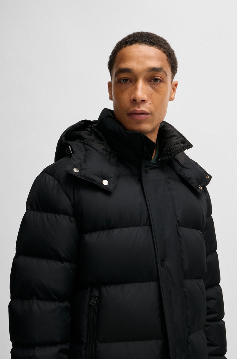 Hugo Boss Chaqueta De Plumón En Tejido Repelente Al Agua Con Capucha Extraíble
