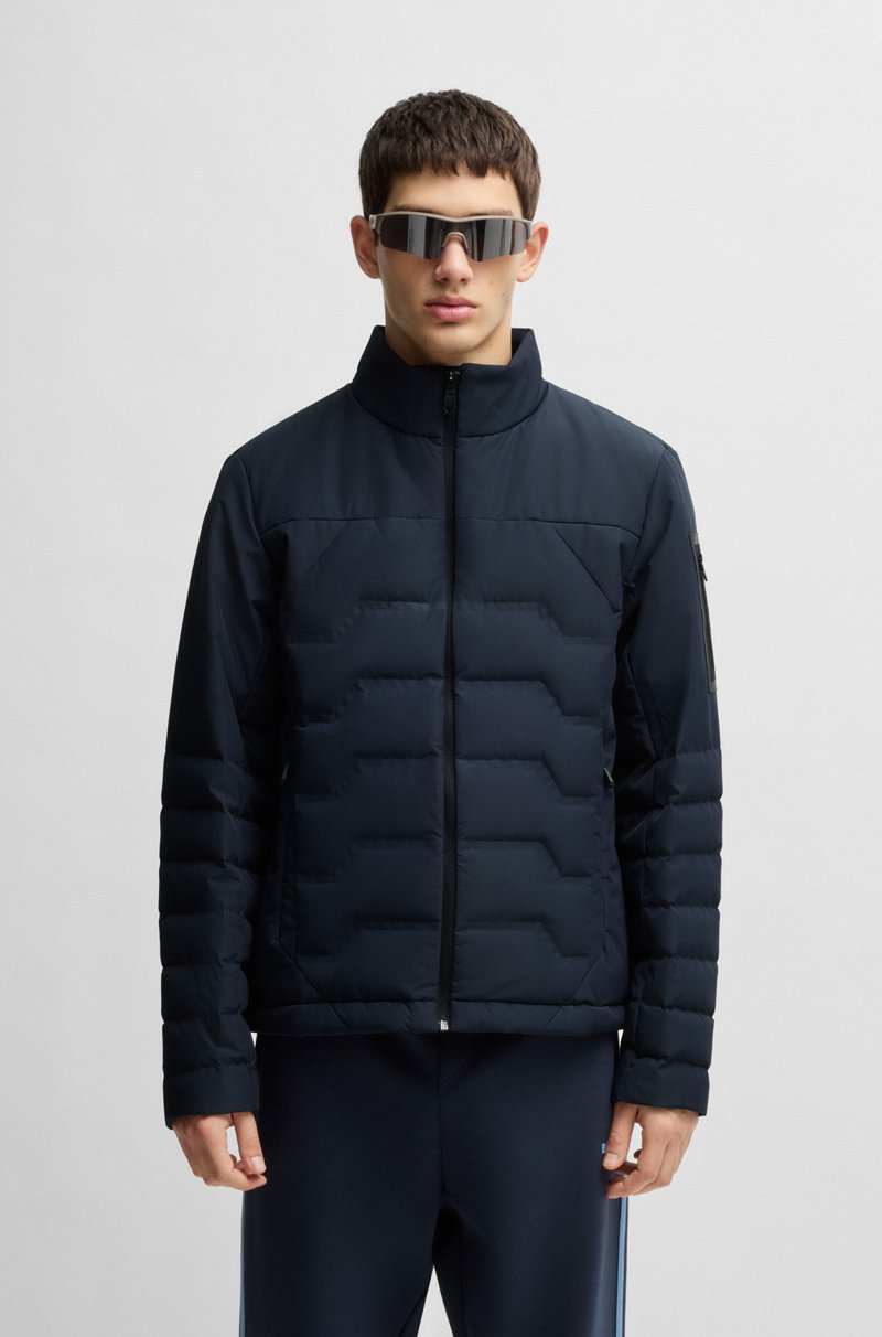 Hugo Boss Chaqueta de plumón repelente al agua con detalles de cremalleras