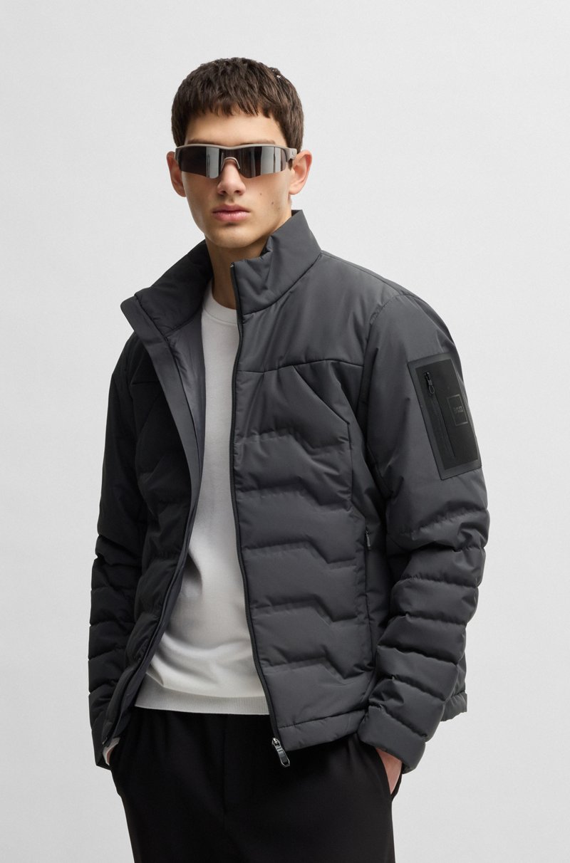 Hugo Boss Chaqueta de plumón repelente al agua con detalles de cremalleras