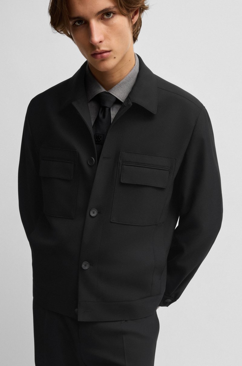 Hugo Boss Chaqueta De Sarga Elástica Con Un Corte Moderno