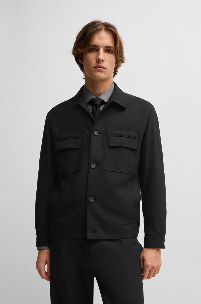 Hugo Boss Chaqueta de sarga elástica con un corte moderno