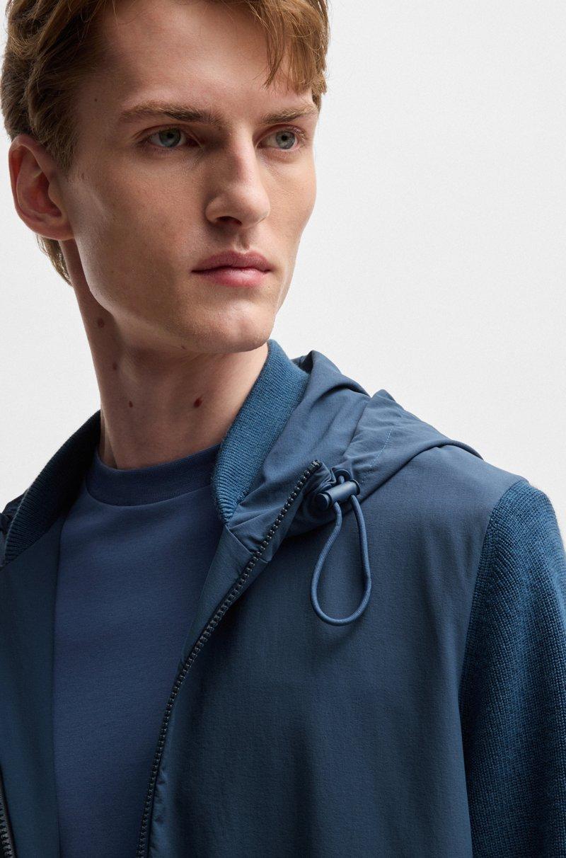Hugo Boss Chaqueta De Tejido Softshell Con Detalles De Punto