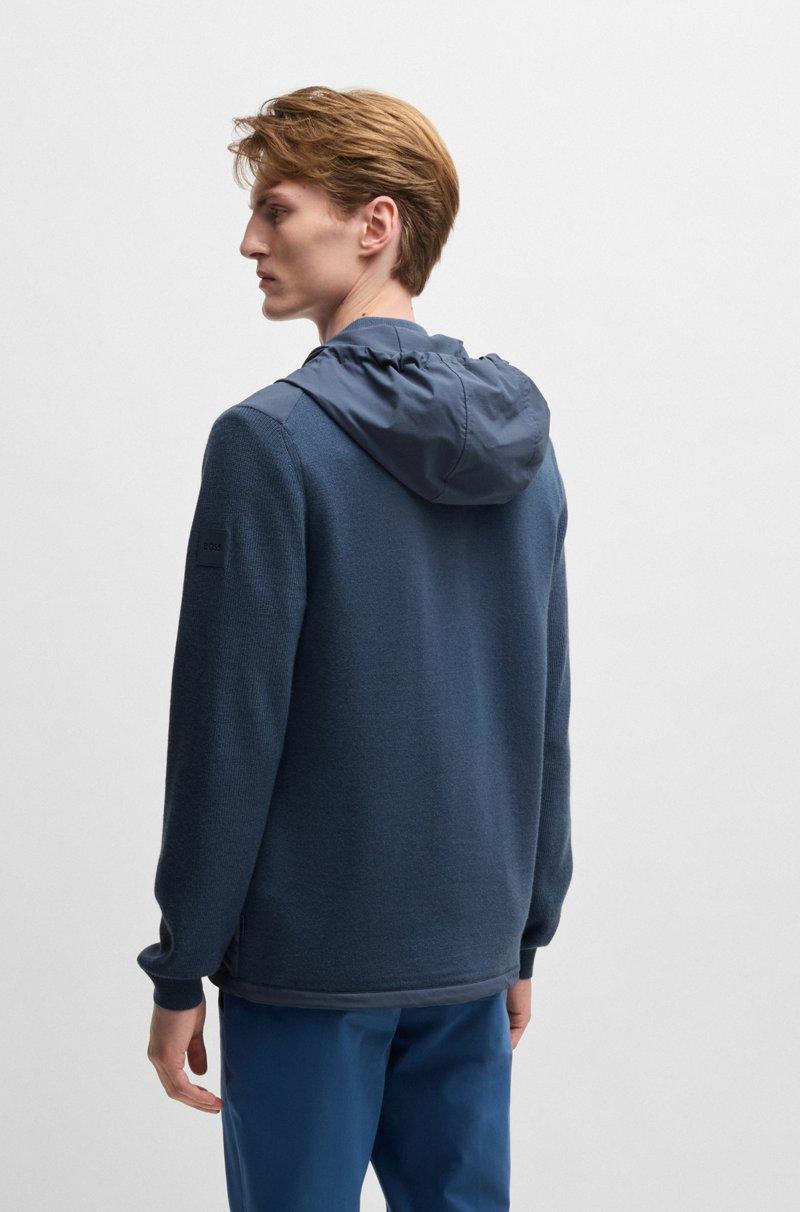 Hugo Boss Chaqueta De Tejido Softshell Con Detalles De Punto