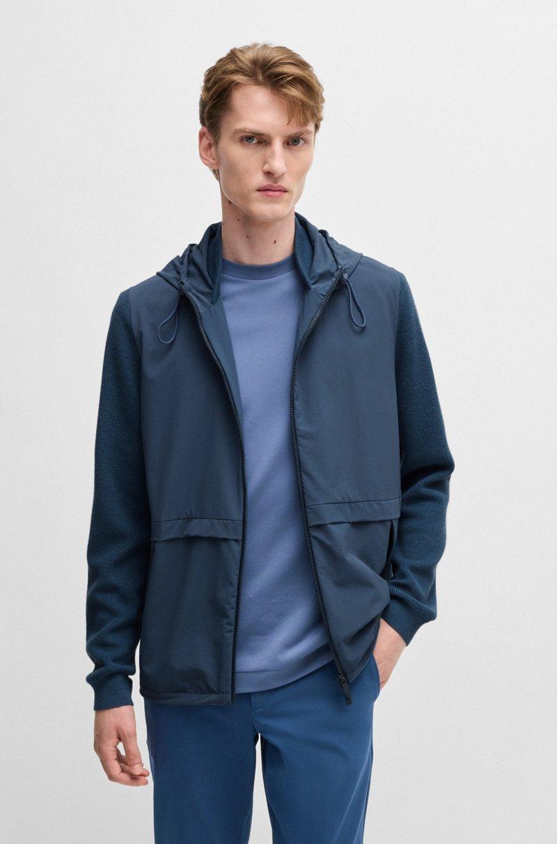 Hugo Boss Chaqueta de tejido softshell con detalles de punto