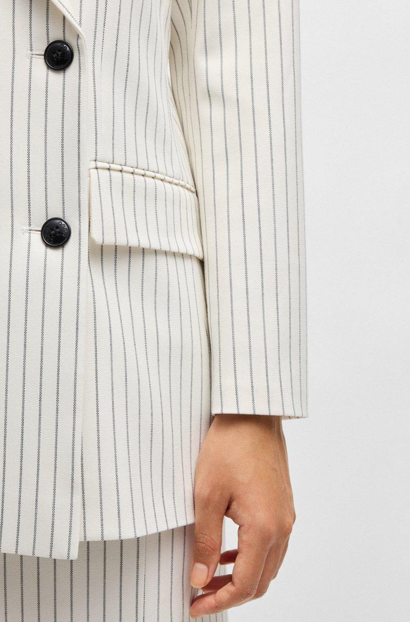 Hugo Boss Chaqueta De Traje Cruzada Oversize Fit Con Raya Diplomática