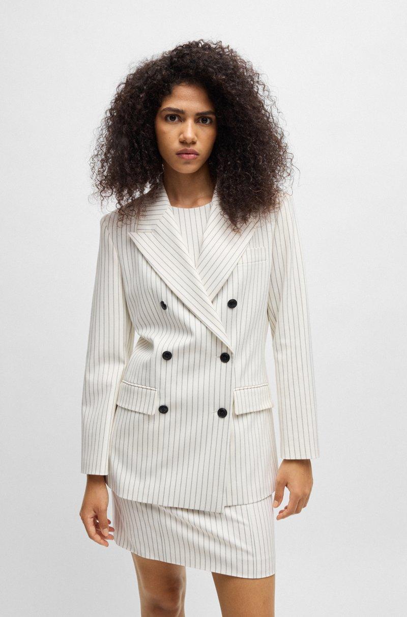 Hugo Boss Chaqueta de traje cruzada oversize fit con raya diplomática