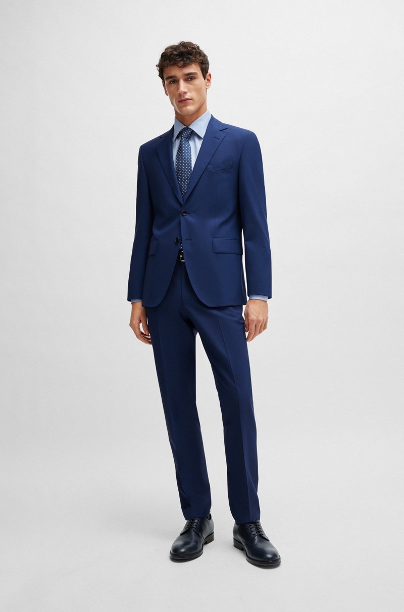 Hugo Boss Chaqueta De Traje Regular Fit En Lana Virgen Elástica
