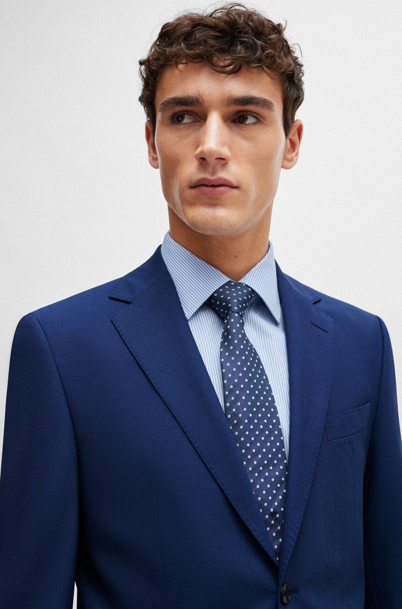 Hugo Boss Chaqueta De Traje Regular Fit En Lana Virgen Elástica