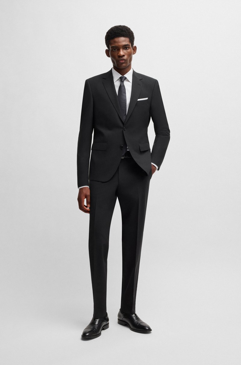 Hugo Boss Chaqueta De Traje Regular Fit En Lana Virgen Elástica