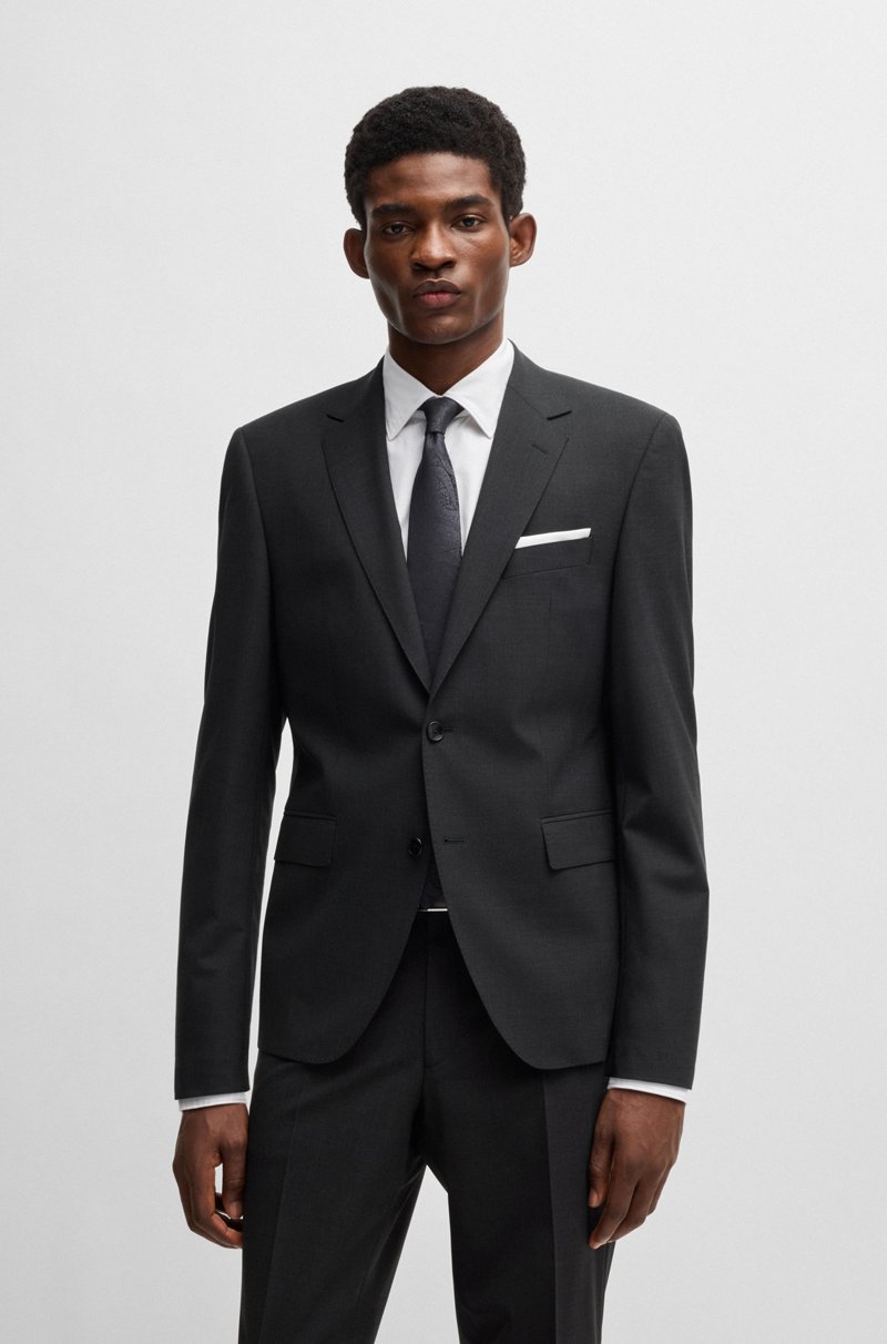 Hugo Boss Chaqueta de traje regular fit en lana virgen elástica