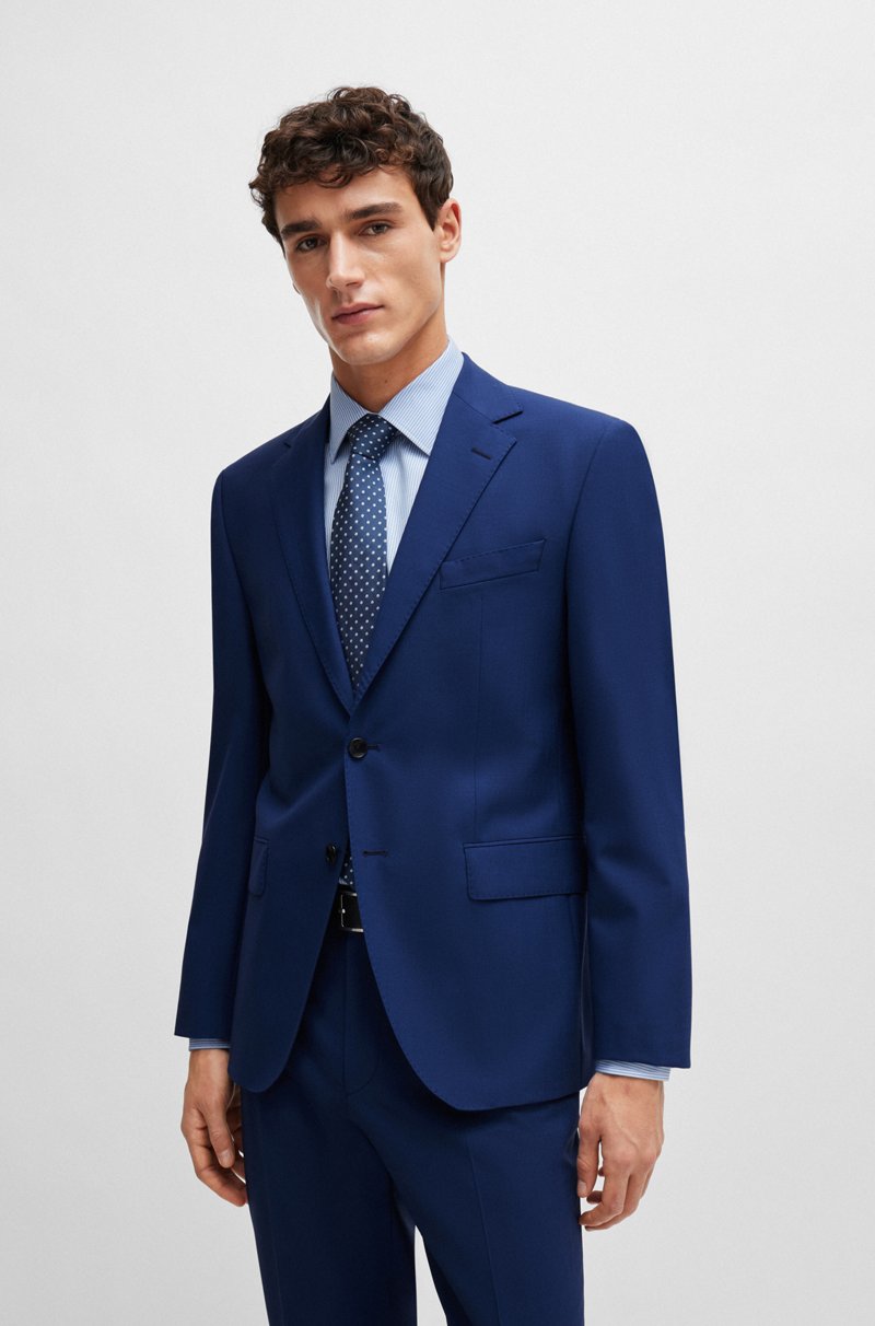 Hugo Boss Chaqueta de traje regular fit en lana virgen elástica