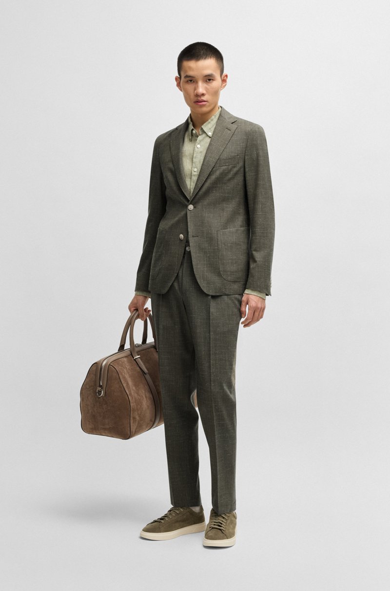 Hugo Boss Chaqueta De Traje Slim Fit De Lana Virgen Y Lino