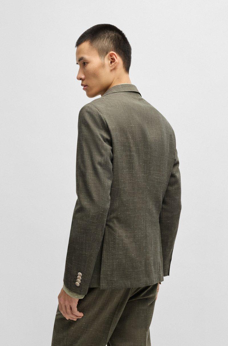 Hugo Boss Chaqueta De Traje Slim Fit De Lana Virgen Y Lino