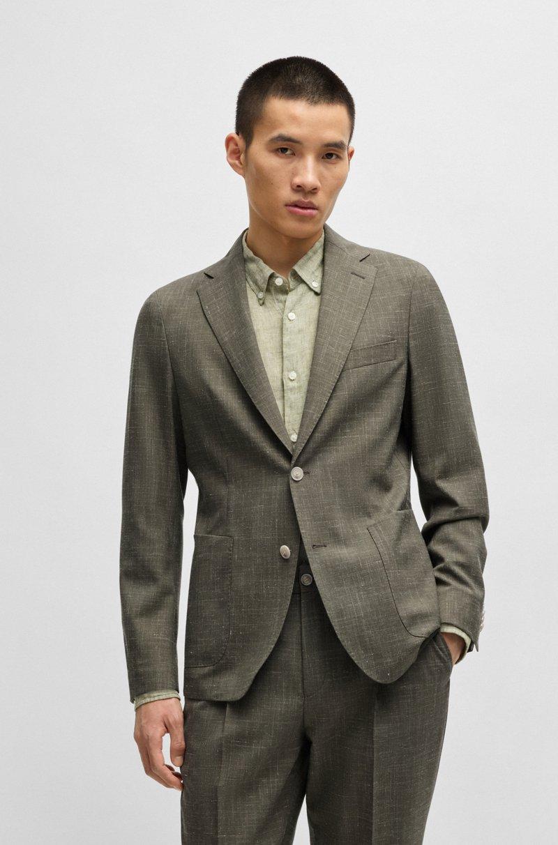 Hugo Boss Chaqueta de traje slim fit de lana virgen y lino