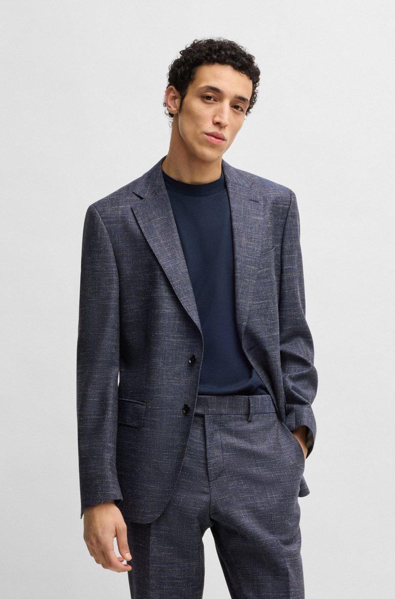 Hugo Boss Chaqueta de traje slim fit de tejido elástico estampado
