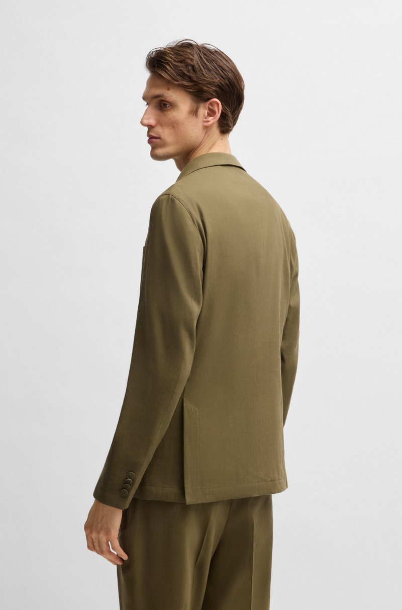 Hugo Boss Chaqueta De Traje Slim Fit En Mezcla De Lino Elástico