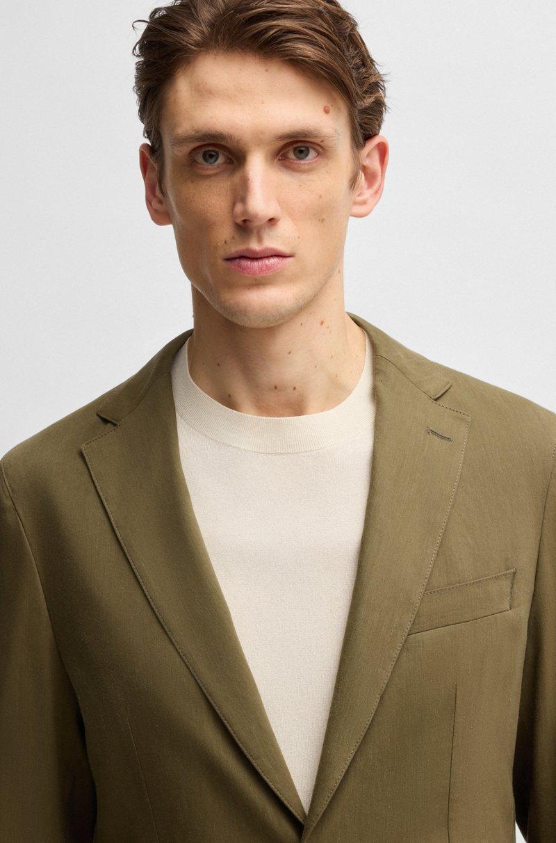 Hugo Boss Chaqueta De Traje Slim Fit En Mezcla De Lino Elástico