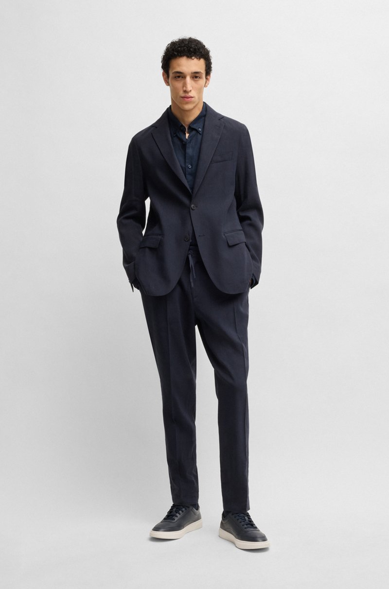 Hugo Boss Chaqueta De Traje Slim Fit En Mezcla De Lino Elástico