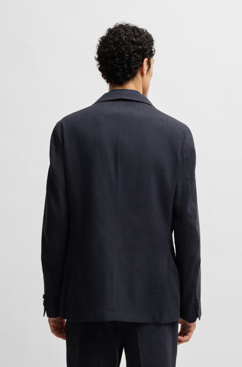 Hugo Boss Chaqueta De Traje Slim Fit En Mezcla De Lino Elástico