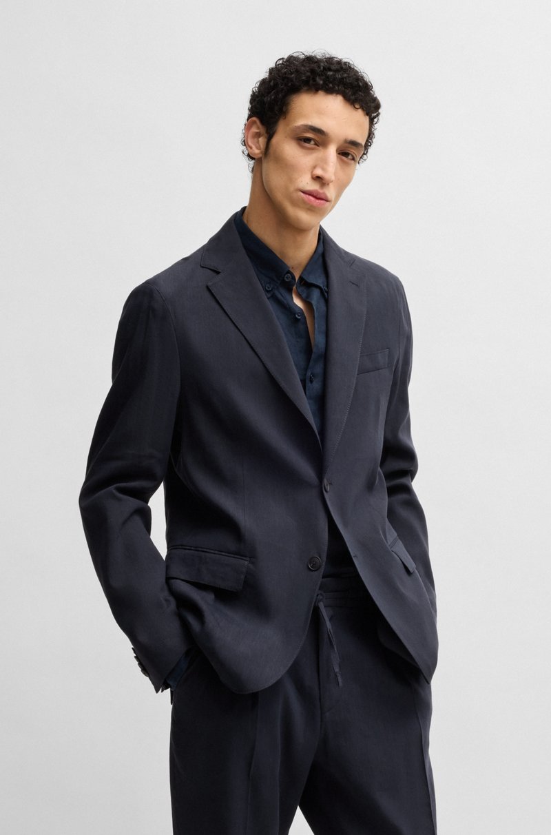 Hugo Boss Chaqueta de traje slim fit en mezcla de lino elástico